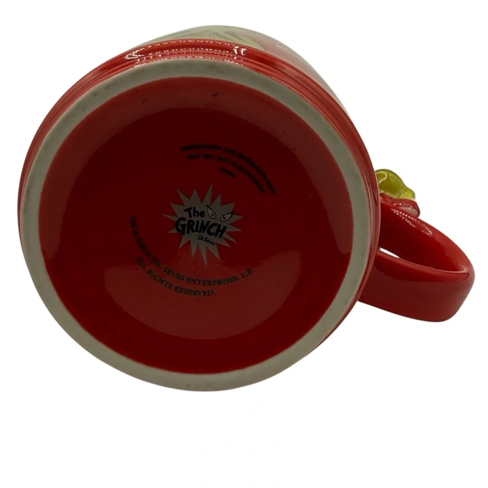 GRINCH CHRISTMAS MUG WITH MINI FIGURINE ON H